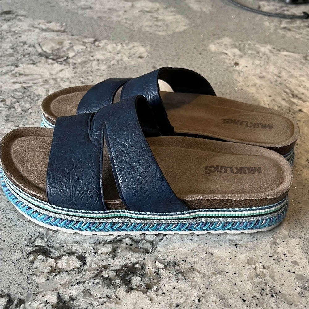 Muk Luks Muk Luks Dark Blue Sandals Size 39EU - Picture 4 of 8